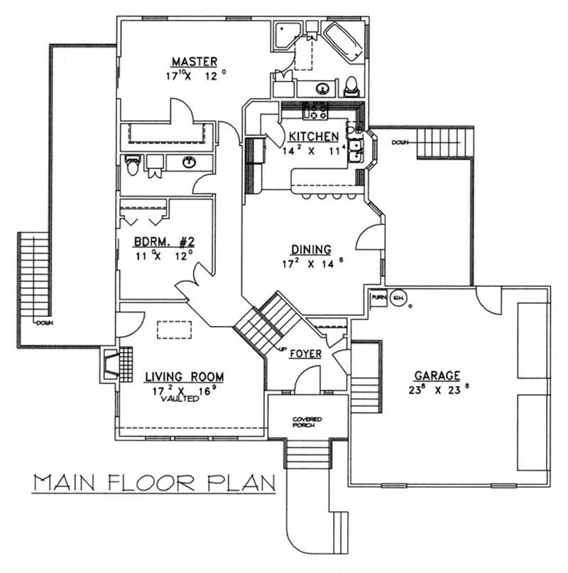 Floor Plan First Story of Country Plan #132-1390