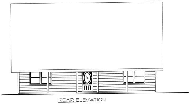 Home Plan Rear Elevation of this 3-Bedroom,1849 Sq Ft Plan -132-1391