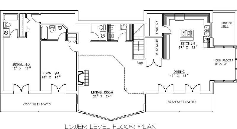 Floor Plan First Story of Log Cabin Plan #132-1393