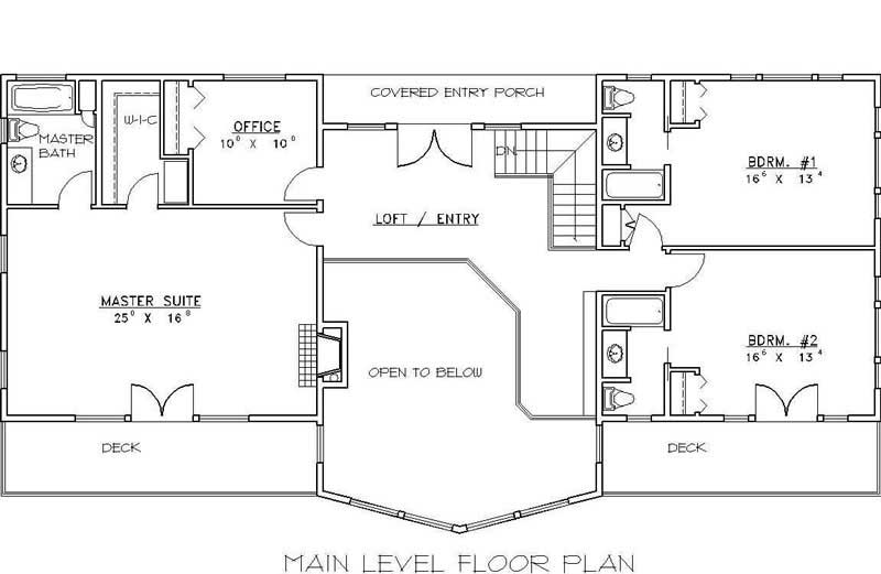 Floor Plan Second Story of Log Cabin Plan #132-1393