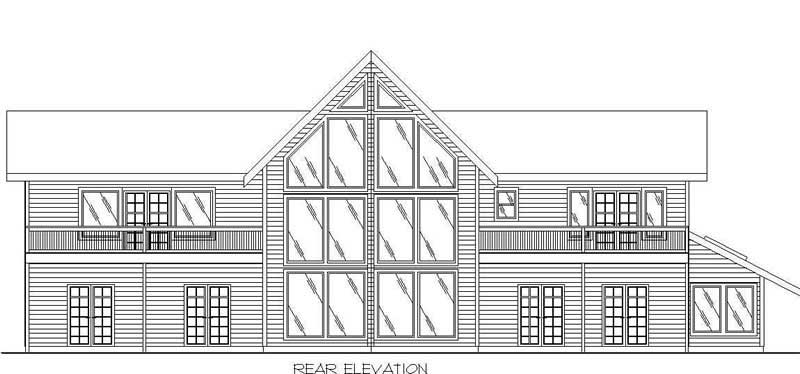 Home Plan Rear Elevation of this 5-Bedroom,3997 Sq Ft Plan -132-1393