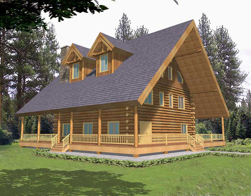 Front Elevation of this Country House (#132-1397) at The Plan Collection.