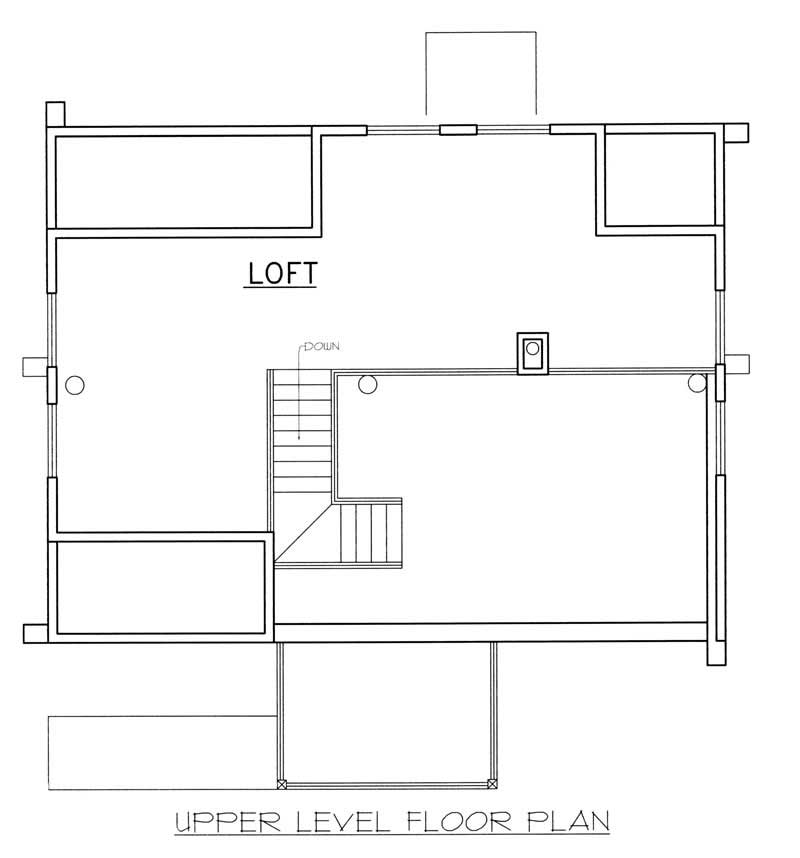 Floor Plan Second Story of Log Cabin Plan #132-1398