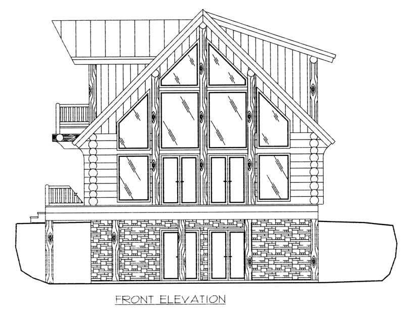 Home Plan Front Elevation of this 3-Bedroom,2057 Sq Ft Plan -132-1399