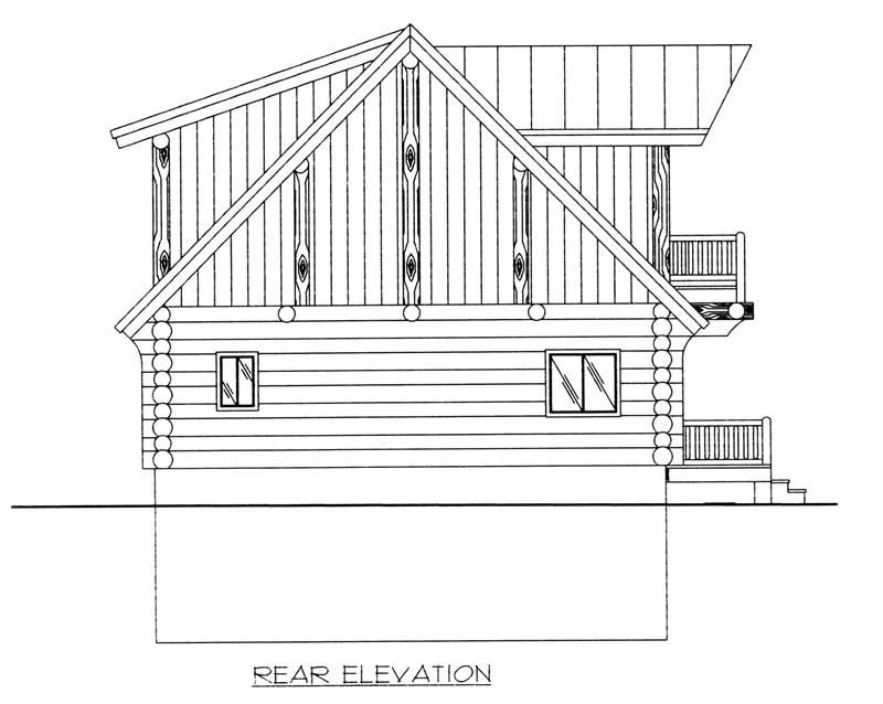 Home Plan Rear Elevation of this 3-Bedroom,2057 Sq Ft Plan -132-1399