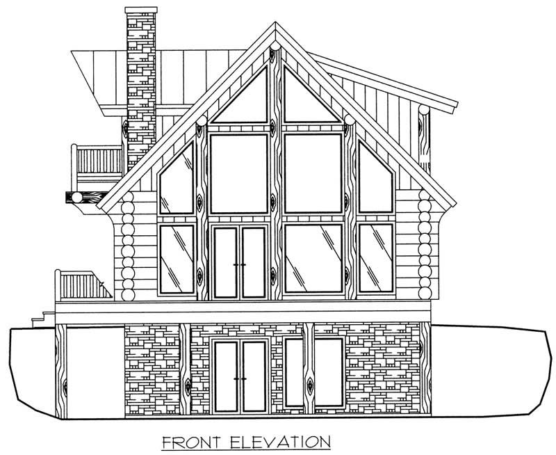 Home Plan Front Elevation of this 3-Bedroom,2057 Sq Ft Plan -132-1401
