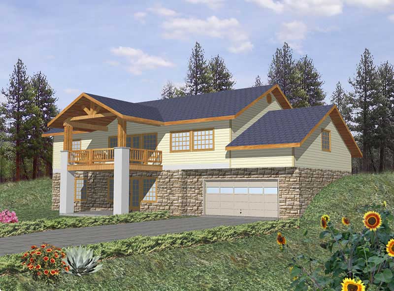 Front Elevation of this Country House (#132-1402) at The Plan Collection.
