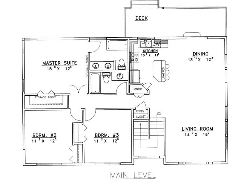 Floor Plan First Story of Multi-Level Plan #132-1403
