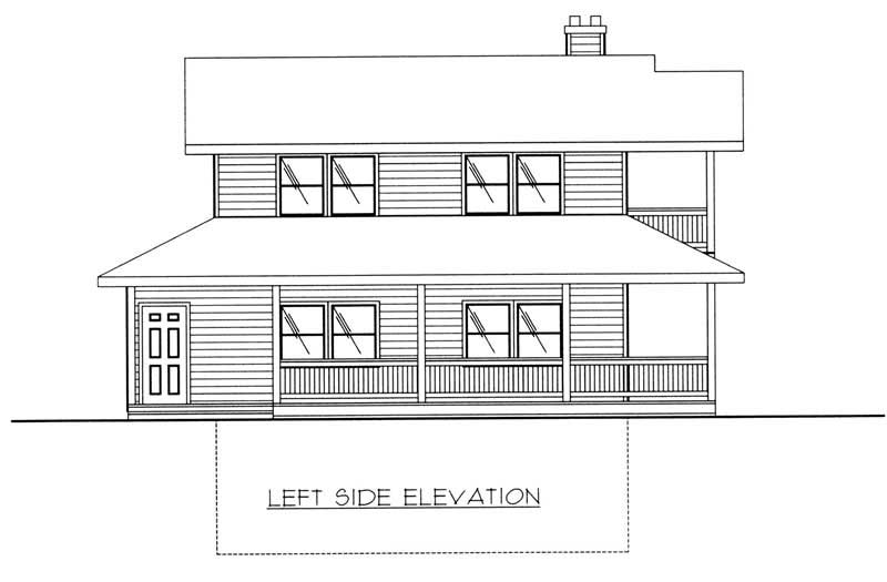 Home Plan Left Elevation of this 2-Bedroom,1526 Sq Ft Plan -132-1405