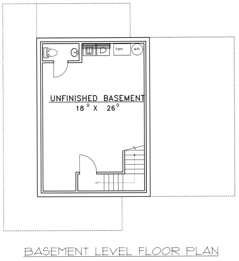 Floor Plan Basement of Ranch Plan #132-1405