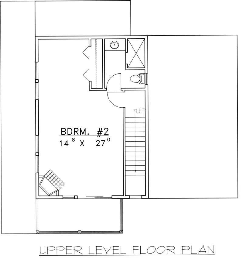 Floor Plan Second Story of Ranch Plan #132-1405