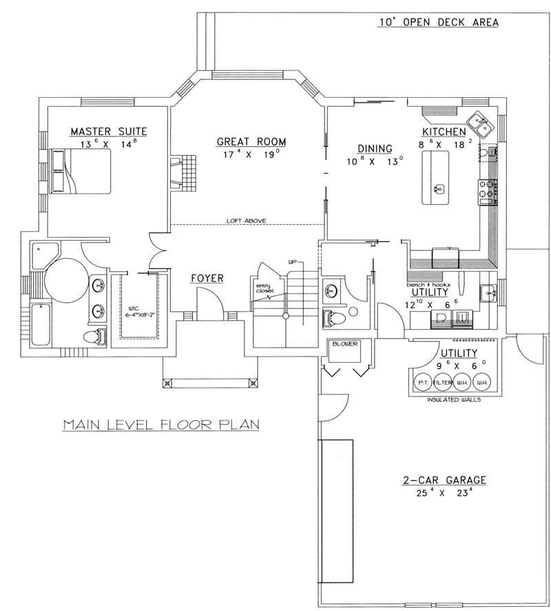 Floor Plan First Story of Country Plan #132-1410