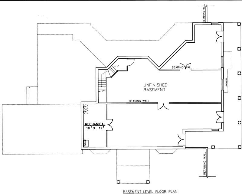 Floor Plan Basement of Contemporary Plan #132-1413