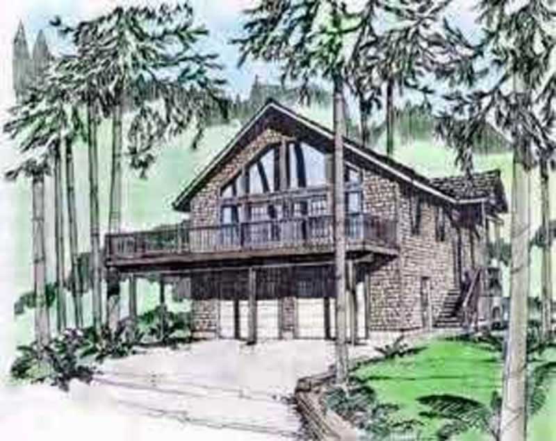 Front Elevation of this Coastal House (#132-1415) at The Plan Collection.
