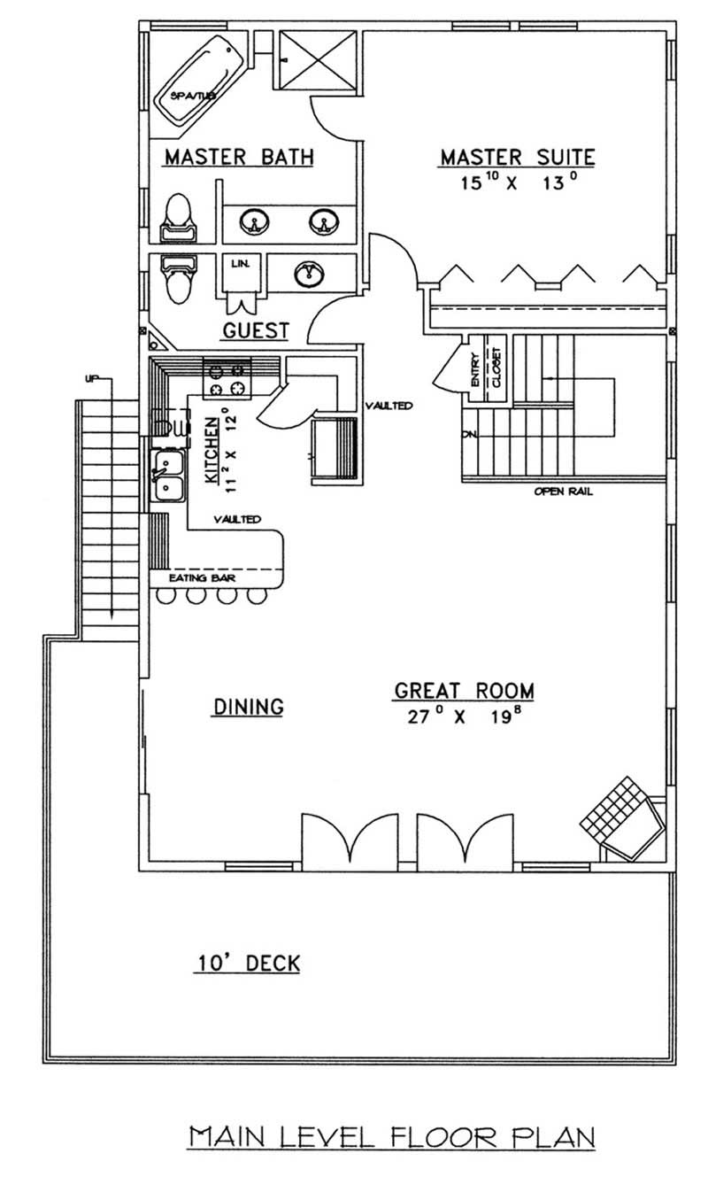 Floor Plan First Story of Coastal Plan #132-1415