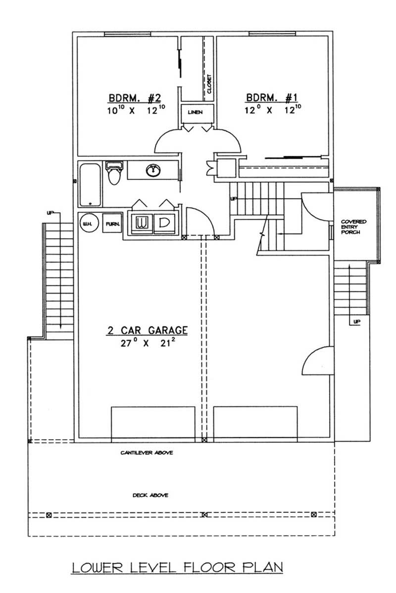 Floor Plan Basement of Coastal Plan #132-1415