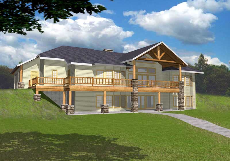 Front Elevation of this Ranch House (#132-1416) at The Plan Collection.