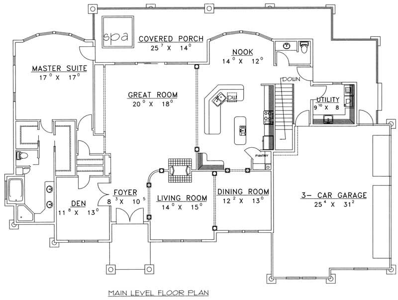 Floor Plan First Story of Plan #132-1416