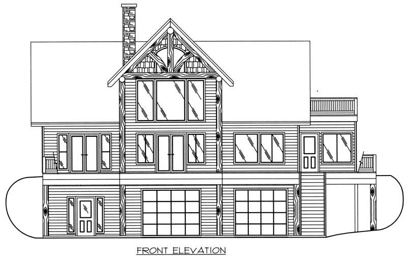 Home Plan Front Elevation of this 3-Bedroom,2272 Sq Ft Plan -132-1418