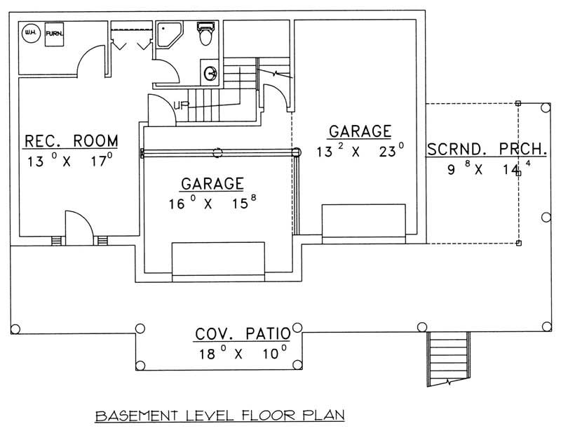 Basement of Contemporary Plan #132-1418