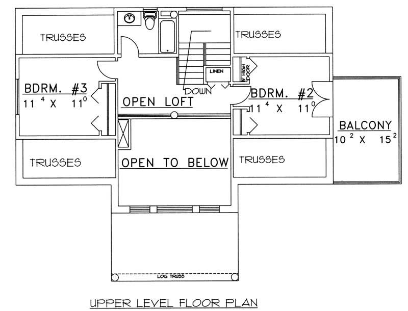 Upper Level of Contemporary Plan #132-1418