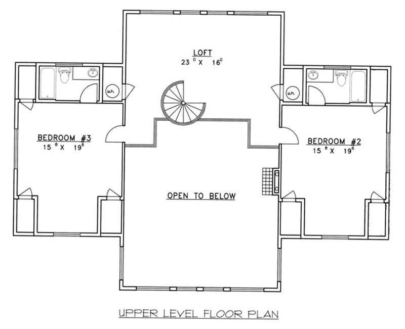 Floor Plan Second Story of Coastal Plan #132-1421