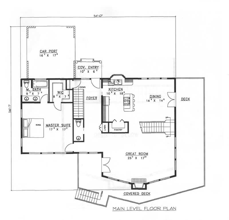 Floor Plan First Story of Coastal Plan #132-1423