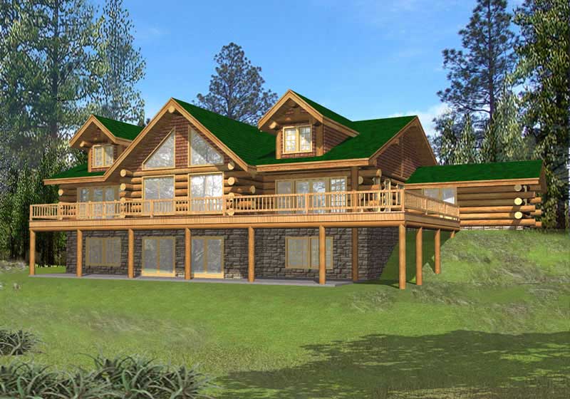 Front Elevation of this Country House (#132-1426) at The Plan Collection.