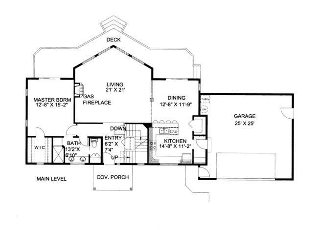 Floor Plan First Story of Coastal Plan #132-1428