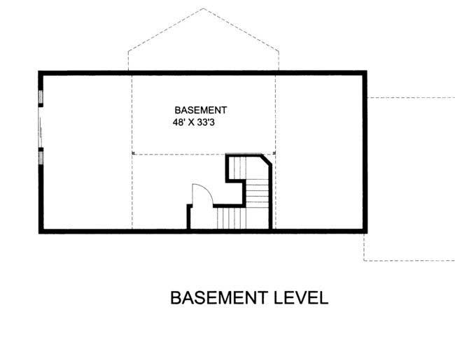 Floor Plan Basement of Coastal Plan #132-1428