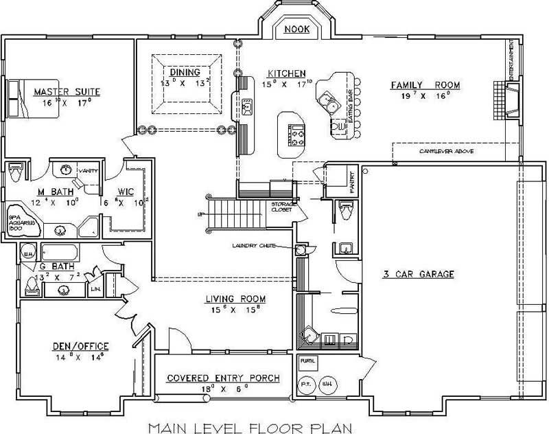 Floor Plan First Story of Contemporary Plan #132-1429
