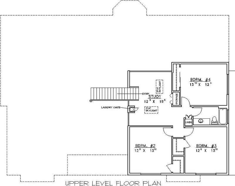 Floor Plan Second Story of Contemporary Plan #132-1429