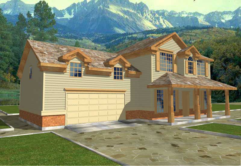 Front Elevation of this Country House (#132-1430) at The Plan Collection.
