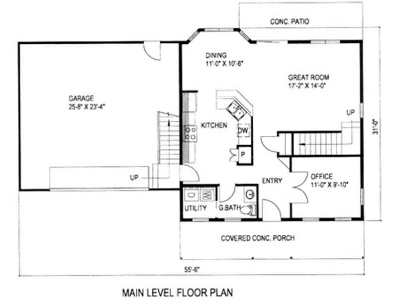 Floor Plan First Story of Country Plan #132-1430