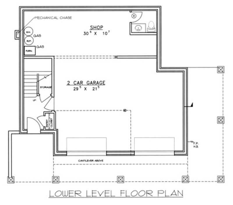 Floor Plan Basement of Country Plan #132-1431