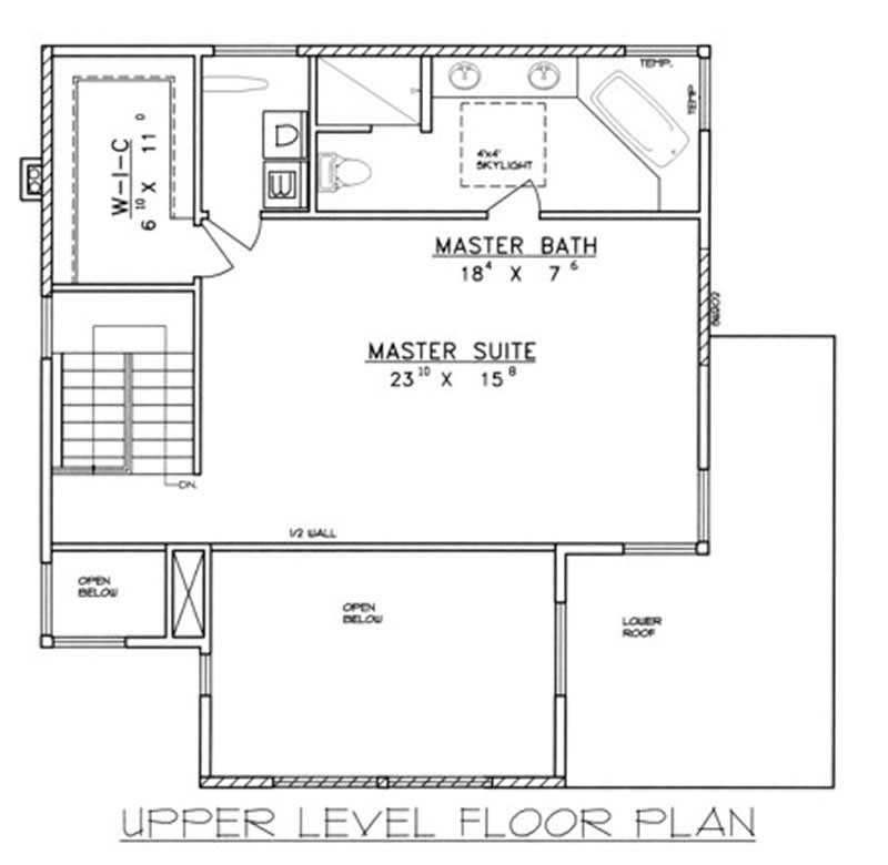 Floor Plan Second Story of Country Plan #132-1431