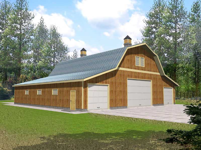 Front Elevation of this Garage Plan (#132-1432) at The Plan Collection.