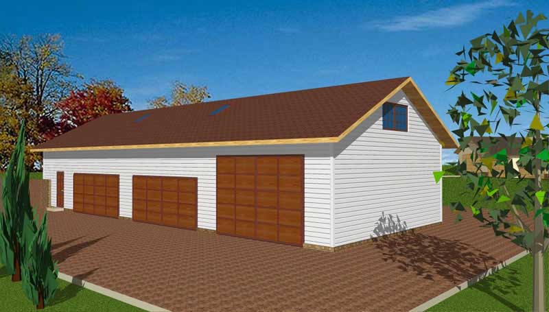 Front Elevation of this Garage House (#132-1433) at The Plan Collection.