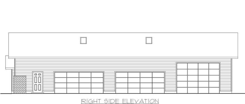 Home Plan Rear Elevation of this 1-Bedroom,3085 Sq Ft Plan -132-1433