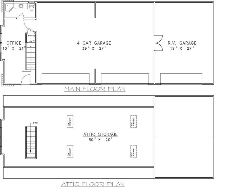 Floor Plan First Story of Garage Plan #132-1433