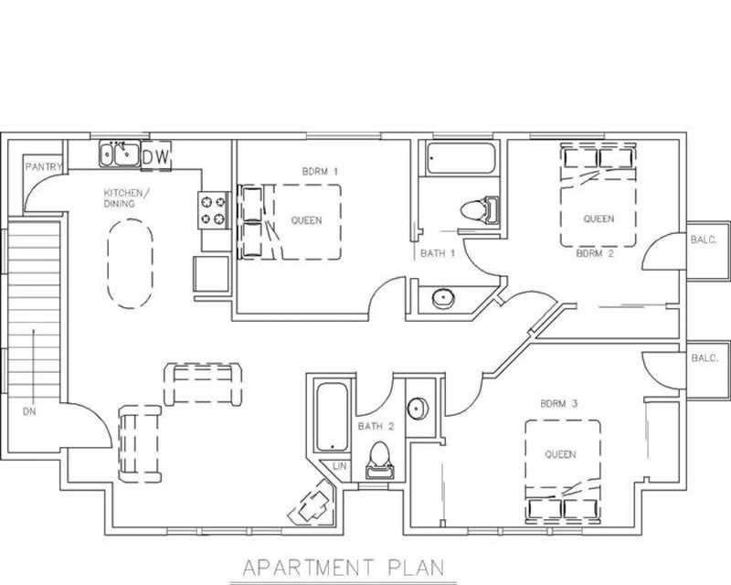 Floor Plan First Story of Garage Plan #132-1434