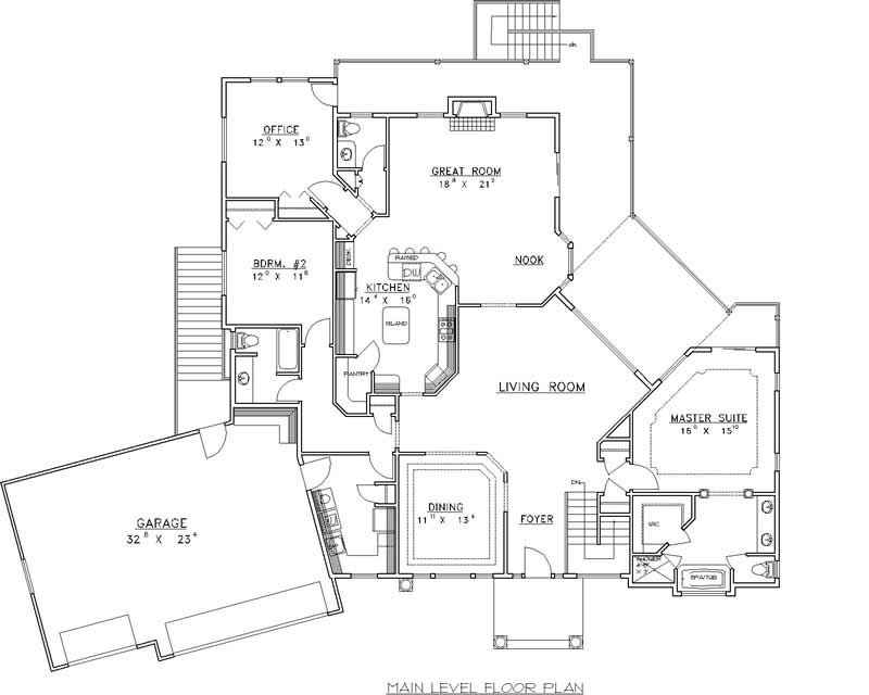 Floor Plan First Story of Contemporary Plan #132-1436
