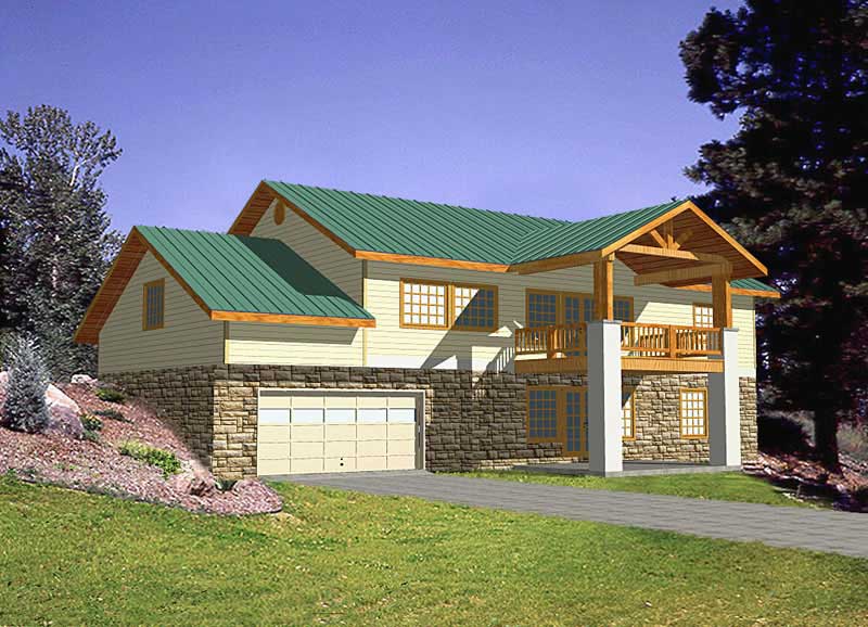 Front Elevation of this Rustic House (#132-1437) at The Plan Collection.