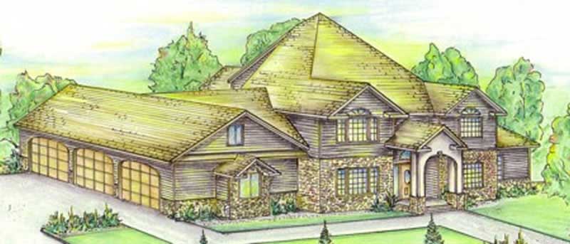 Front Elevation of this European House (#132-1440) at The Plan Collection.