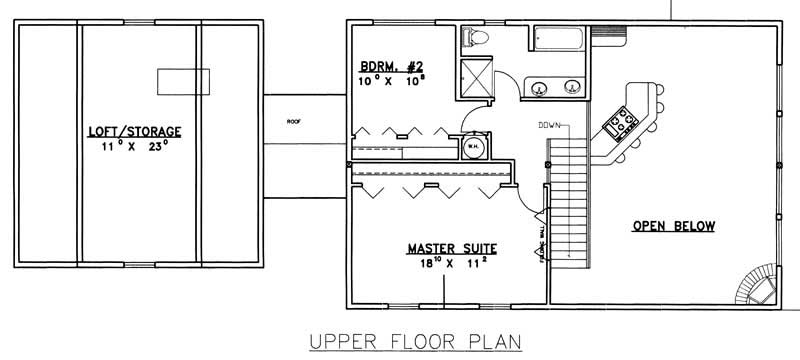 Floor Plan Second Story of Vacation Homes Plan #132-1441