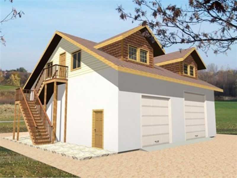 Front Elevation of this Garage House (#132-1444) at The Plan Collection.