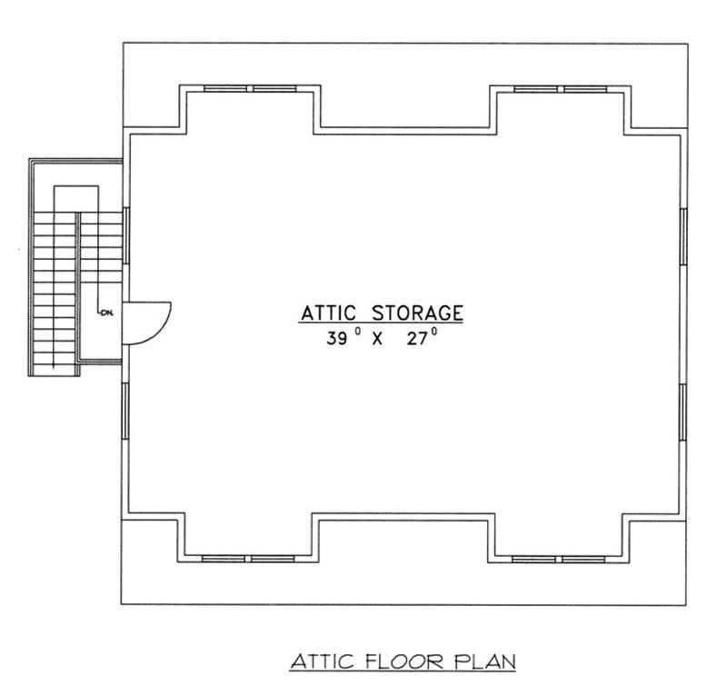 Floor Plan Second Story of Garage Plan #132-1444