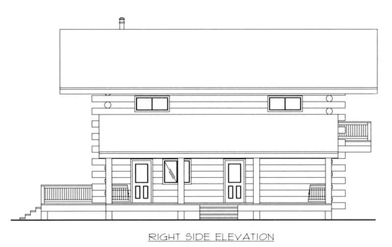 Home Plan Right Elevation of this 2-Bedroom,1830 Sq Ft Plan -132-1447