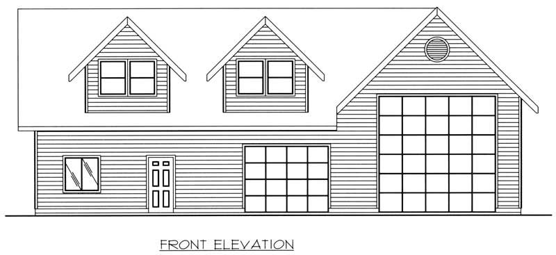 Home Plan Front Elevation of this 1-Bedroom,896 Sq Ft Plan -132-1448