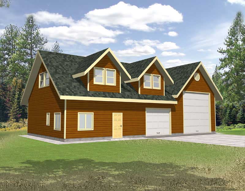 Front Elevation of this Garage House (#132-1448) at The Plan Collection.